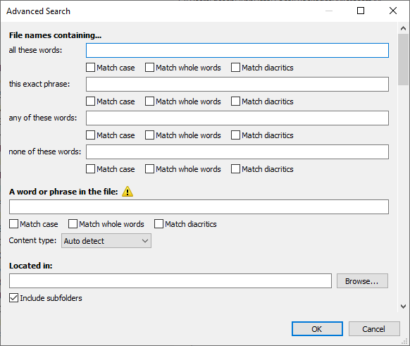 Advanced search